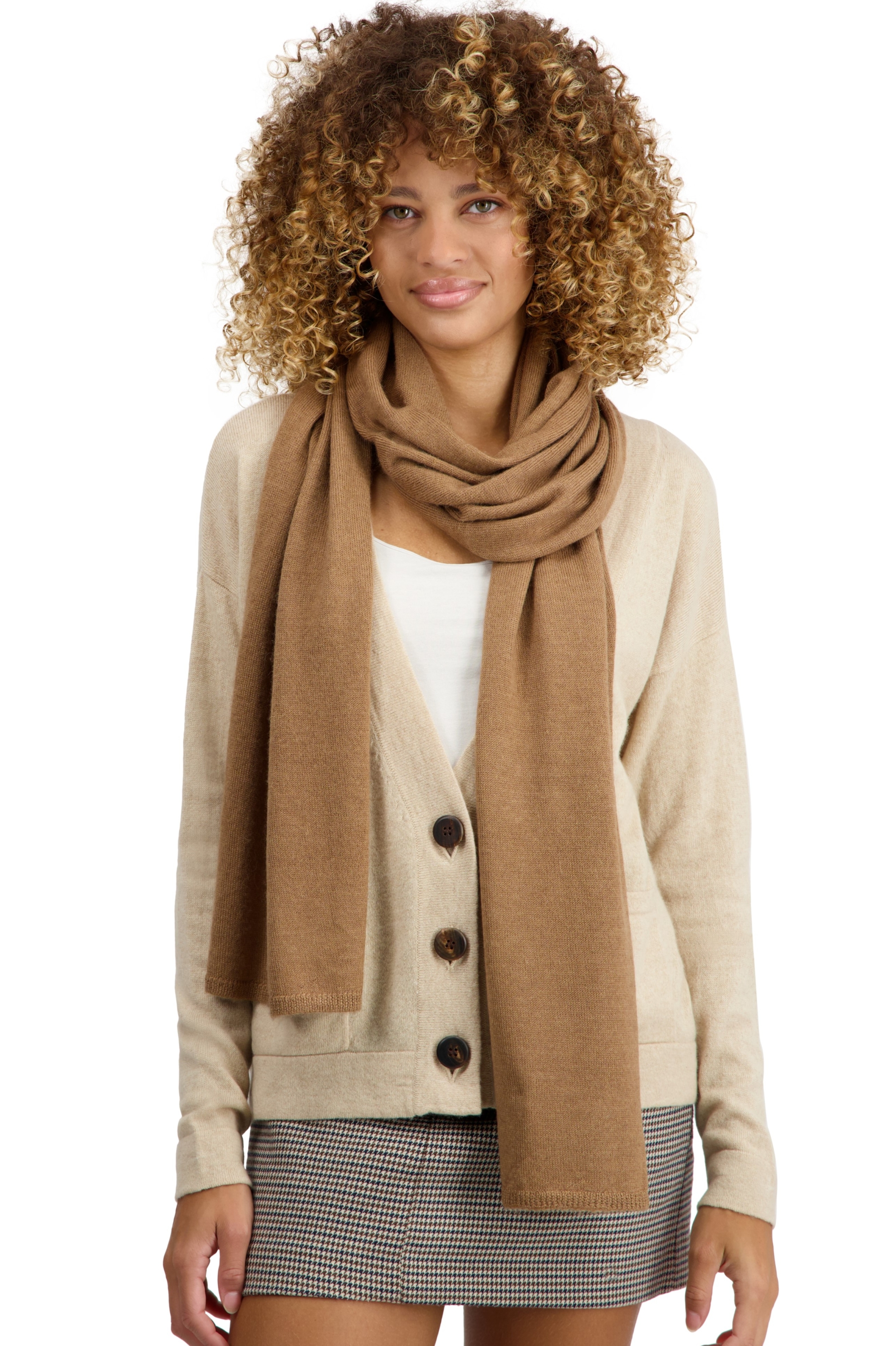 Baby Alpaca accessories scarves mufflers vancouver caramel 210 x 45 cm